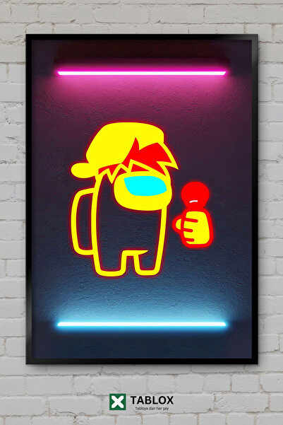 TABLOX Game Gamer Neon Decor Art Αφίσα τοίχου με διακοσμητικό πλαίσιο Διακοσμ...