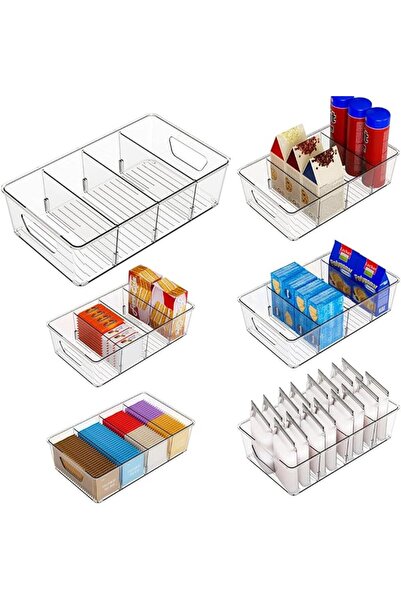 AZONEE Kitchen Storage Box, Food Storage Organizer Bins, Stackable Snack Tea ...