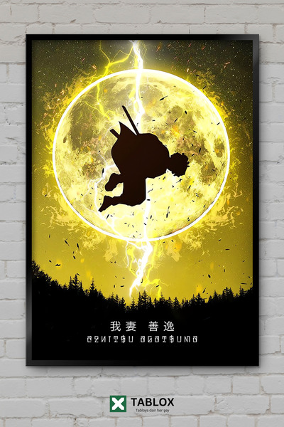 TABLOX Demon Slayer Zenitsu Agatsuma Anime Manga Japanski poster Uramljeni de...