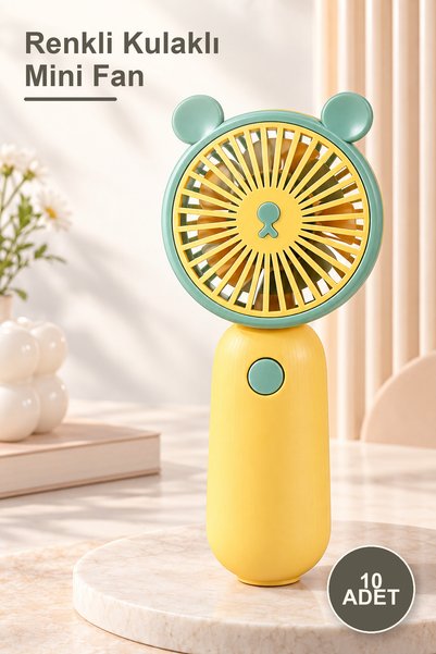 Yenilig 10 Adet Renkli Kulaklı Mini Fan