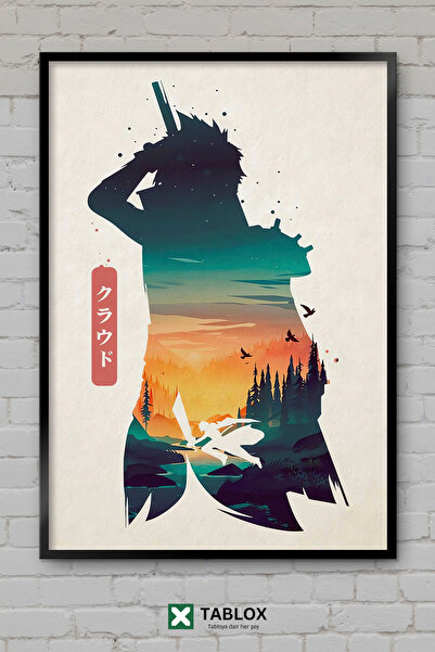TABLOX Cloud Strife Final Fantasy 7 Character Game Rpg Ιαπωνικός διακοσμητικό...