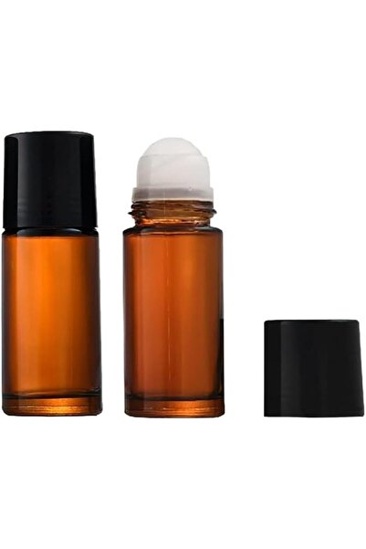 WsjiaboFux 2Pcs Brown 50ml Glass Essential Oil Roller Bottles Refillable Roll...