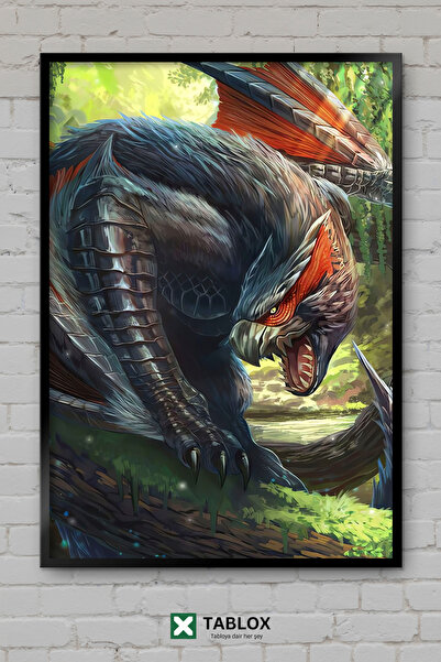 TABLOX Monster Hunter World Game Monster Hunter Αφίσα με Πλαίσιο Προβολής Δια...