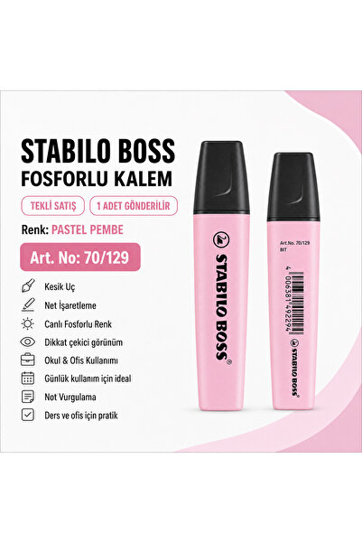 Stabilo BOSS Fosforlu Kalem 1 Adet – Metin İşaretleme Kalemi