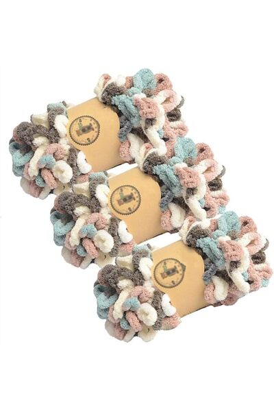 AZONEE Hand Knitting Yarn, 3 Pcs Chunky Blanket Yarn Chenille Finger Loop Yar...