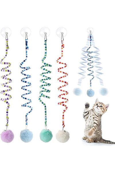 SYOSI Cat Spring Toys, Hanging Door Interactive Cat Toys with Bell, Long Tail...