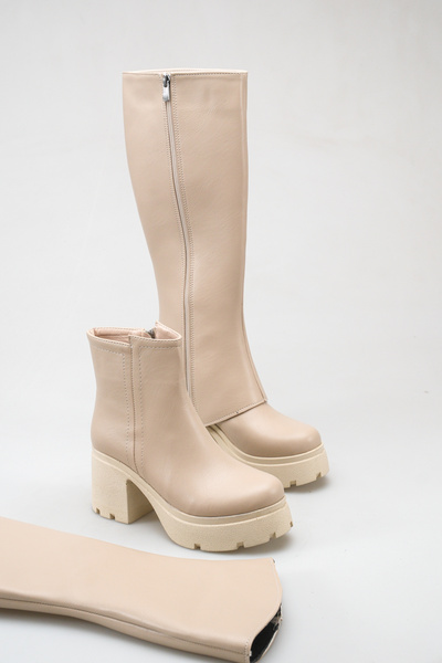 SH SİLVER MODA New Season Slip-On Women's Boots with Wedge Heels