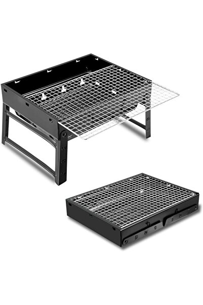 Lawazim stainless steel foldable bbq grill | portable barbecue grill 35 x 27c...