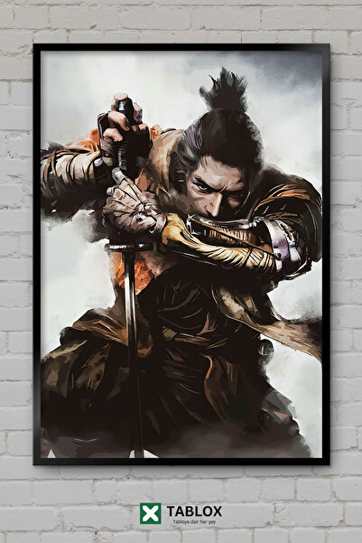 TABLOX Sekiro The Wolf Samurai Game Ninja Ιαπωνικό Διακοσμητικό Πίνακα Ζωγραφ...
