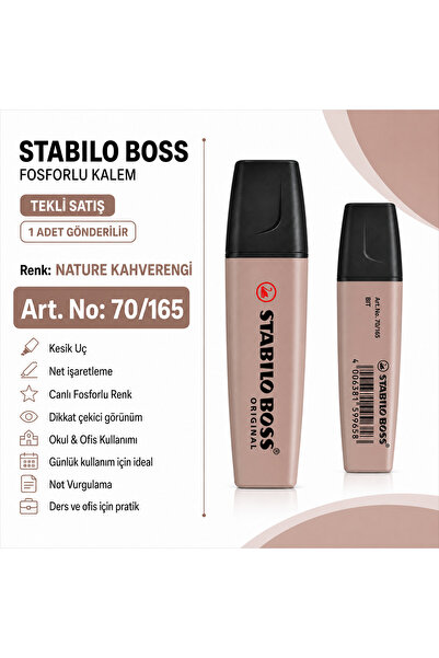 Stabilo BOSS Fosforlu Kalem 1 Adet – Metin İşaretleme Kalemi
