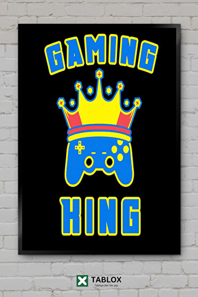 TABLOX Gaming King Gamepad Handle Gamer Αφίσα με κορνίζα Διακοσμητικός πίνακα...