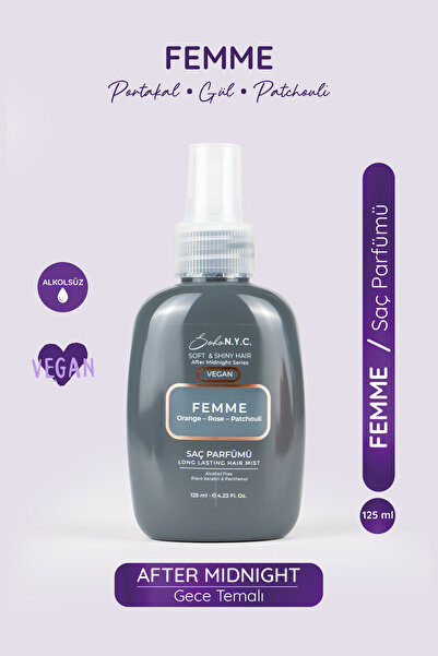 FEMME-Karamel – Misk – Vanilya- Kokulu Saç Parfümü 125 ml -ALKOLSÜZ