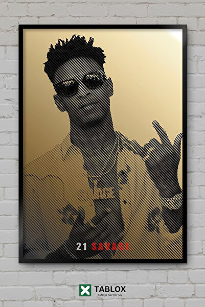 TABLOX 21 Savage Ράπερ Τραγουδιστής Χιπ Χοπ Μουσική Πορτρέτο Διακοσμητικός πί...