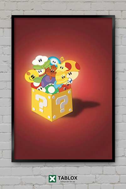 TABLOX A Box Of Power Ups Power Box Game Retro Pixel Αφίσα με κορνίζα Διακοσμ...