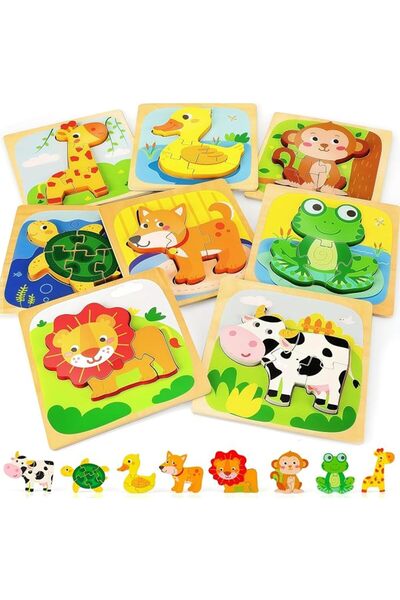 XICEN Wooden Puzzles for Toddlers 18-36 months, Puzzle for Kid, Montessori To...