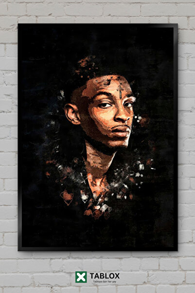 TABLOX 21 Savage Ράπερ Τραγουδιστής Χιπ Χοπ Μουσική Πορτρέτο Διακοσμητικός πί...