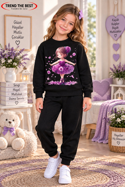 TREND THE BEST Trendin En İyisi Trening negru unisex pentru iarnă, pentru fet...