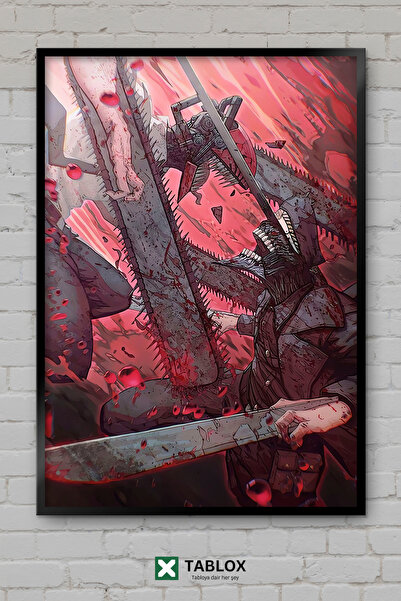 TABLOX Chainsaw Man Anime Manga Διακοσμητικός πίνακας MDF με κορνίζα με τον Ι...