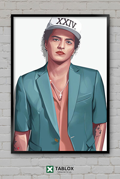 TABLOX Bruno Mars Τραγουδιστής Ποπ Μουσική Φανκ Πορτρέτο Κορνίζα με εμφάνιση ...