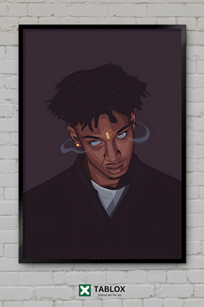 TABLOX 21 Savage Ράπερ Τραγουδιστής Χιπ Χοπ Έργο τέχνης Μουσική Διακοσμητικός...