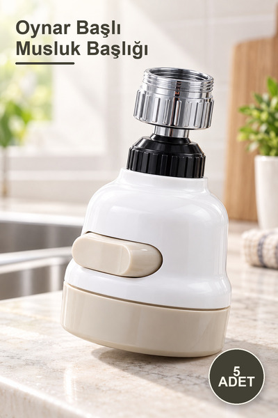 Yenilig 5 Pieces of Swivel Head Faucet Heads