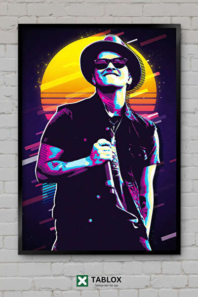 TABLOX Bruno Mars Τραγουδιστής Ποπ Μουσική Φανκ Πορτρέτο Κορνίζα με εμφάνιση ...