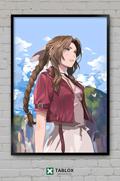 TABLOX Aerith Gainsborough Final Fantasy 7 Pictură decorativă japoneză înrăma...