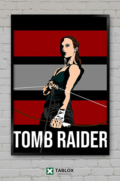 TABLOX Tomb Raider Lara Croft Αφίσα περιπέτειας βιντεοπαιχνιδιών με κορνίζα Δ...