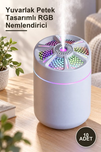 Yenilig 10 Pieces Round Honeycomb Design Rgb Humidifier