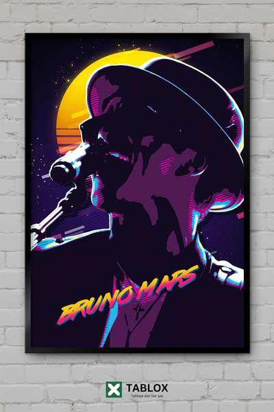 TABLOX Bruno Mars Τραγουδιστής Ποπ Μουσική Φανκ Πορτρέτο Κορνίζα με εμφάνιση ...