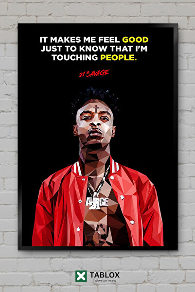 TABLOX 21 Savage Ράπερ Τραγουδιστής Χιπ Χοπ Μουσική Πορτρέτο Διακοσμητικός πί...