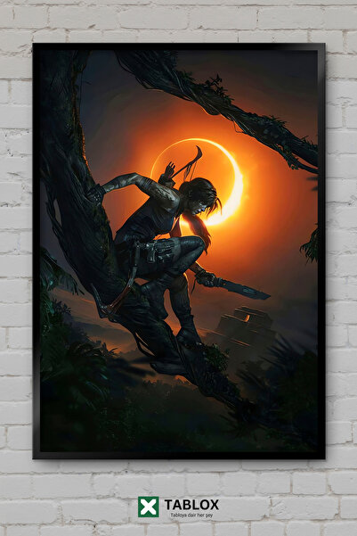 TABLOX Tomb Raider Lara Croft video igra avantura poster okvir izgled dekorat...