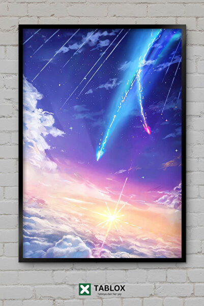 TABLOX Vaše ime Kimi No Na Wa Anime film Ljubav Japanski poster Uramljeni dek...