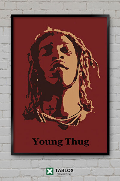TABLOX Young Thug Ράπερ Ραπ Κουντρίστας Μουσικής Χιπ Χοπ Πορτρέτο Αφίσα με Κο...
