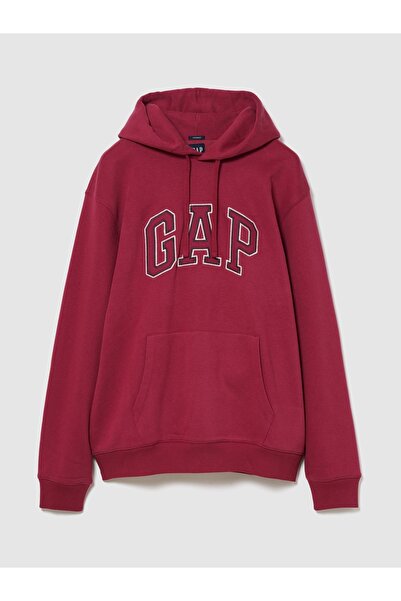 GAP Erkek Kırmızı VintageSoft Arch Logo Sweatshirt