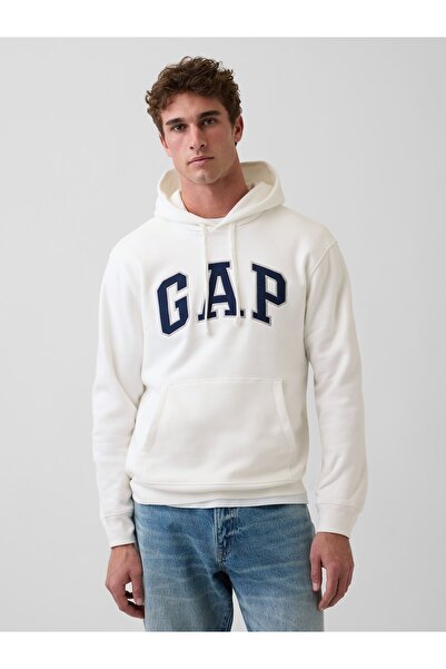 GAP Erkek Beyaz VintageSoft Arch Logo Sweatshirt