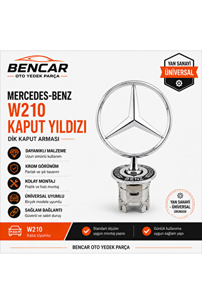 Universal Mercedes-Benz W210 Kaput Yıldızı – Dik Kaput Arması | Yan Sanayi