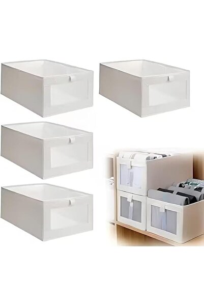 Sumkyle Linen Closet Organizers And Storage, 4 PCS Storage Bins Baskets for O...