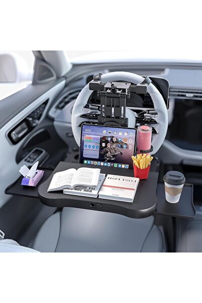 GENERAL Elephantbot Multi-Functional Black Abs Car Seat Organizer Foldable an...