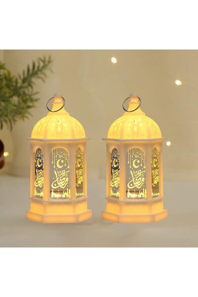 GENERAL Mini Ramadan Candle Mubarak Lantern Decorations, Moroccan Style LED E...
