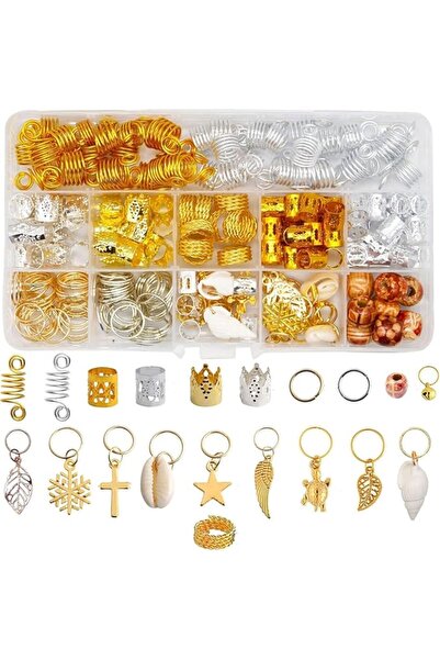 X SPRING Loc Jewelry Hair Accessories, 238 PCS Gold Silver Alloy Dreadlocks B...