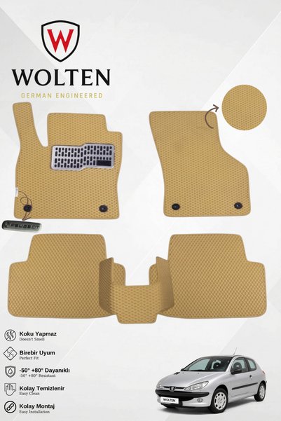 w wolten german engineered PEUGEOT 206 1998-2009 EVA OTO PASPAS TAKIMI (METAL...