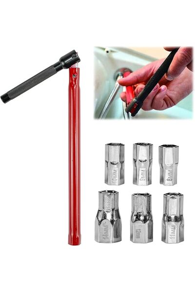KASTWAVE 8-13mm Faucet Bathroom Back Nut Kit, Changeable Wrench Socket Set wi...