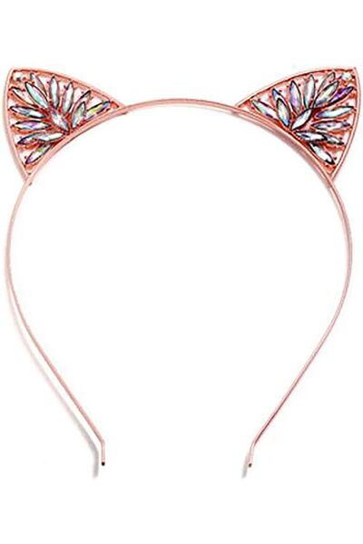 Arabest Crystal Cat Ears Headband,Metal Rhinestone Kitty Ears,Rose Gold Crown...