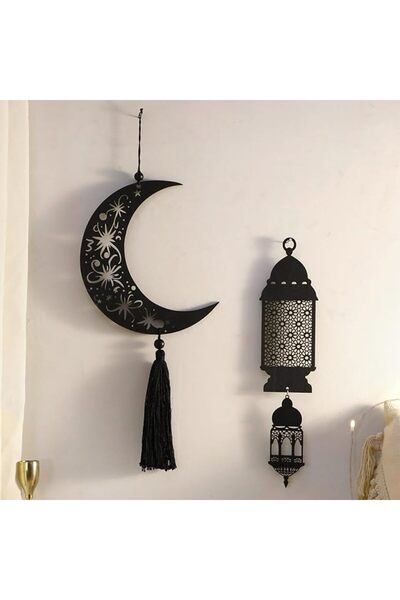 Artilady زينة رمضان، 3 قطع زينة العيد، تعليقة خشبية عيد مبارك، تصميم مبتكر أس...
