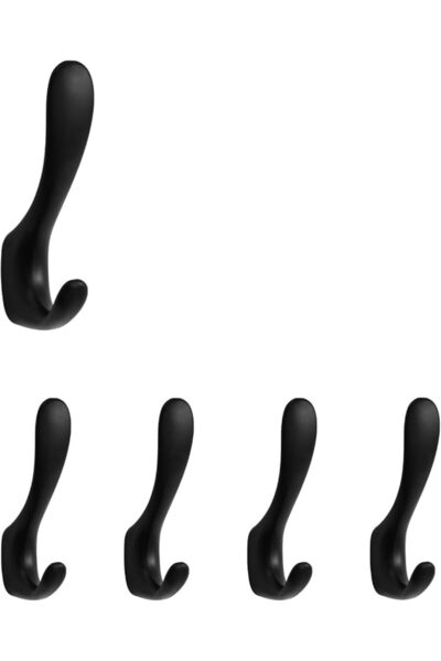 GENERAL 5 Pack Large Black Wall Hooks For Hanging Heavy Duty, Coat Hooks For ...