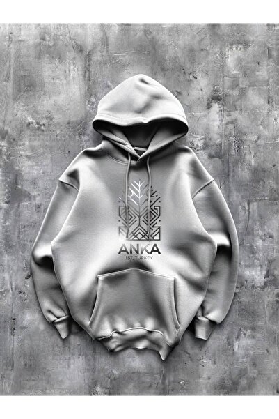 JANTIL MODA Unisex Oversize Φούτερ με κουκούλα με 3 κλωστές, τσέπη καγκουρό κ...