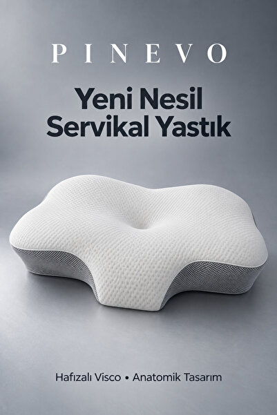 pinevo Yeni Nesil Premium Ortopedik Servikal Visco Boyun Destek Yastığı Ergon...