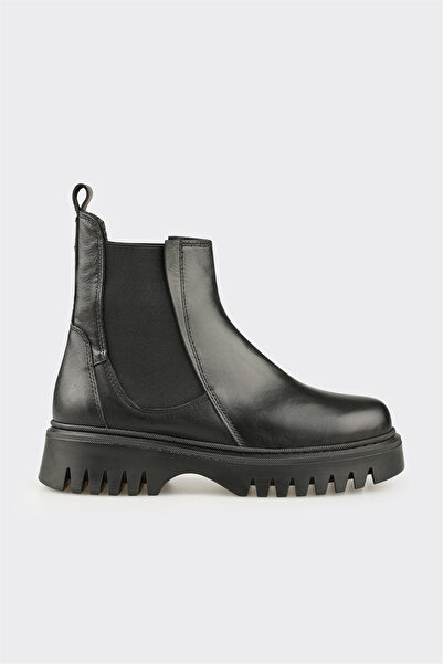 Elle Shoes Siyah Deri Kadın Günlük Bot