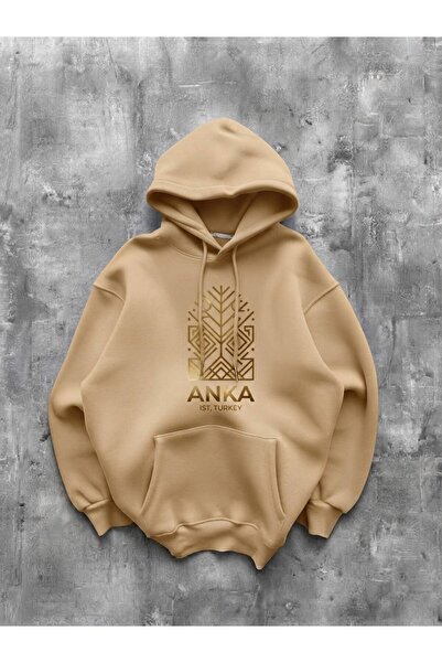 JANTIL MODA Unisex Oversize Φούτερ με κουκούλα με 3 κλωστές, τσέπη καγκουρό κ...